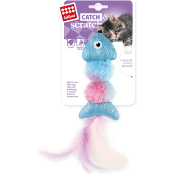GIGwi Catch  scratch cat toy   pink / blue- Fish