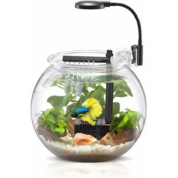 Nubios Spherical Plastic Fish Tank with filter and led clip lamp NB-300   30 x 22cm