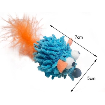 Nunbell Chenille Big Eye Feather Mouse 2 pc