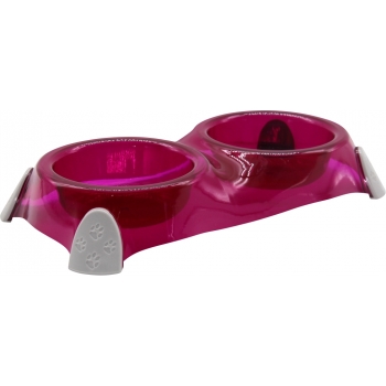 Nunbell Large transparent four-legged double bowl